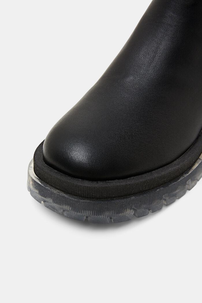 Hrubé kotníčkové boty z imitace kůže, BLACK, detail image number 3