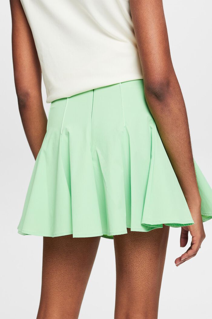 Skládaná rozšiřující se mini sukně se šortkami, LIGHT GREEN, detail image number 3