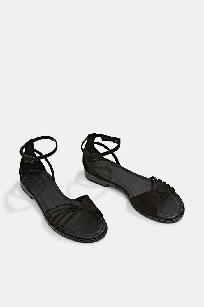 Sandály z imitace velurové kůže, BLACK, detail image number 6