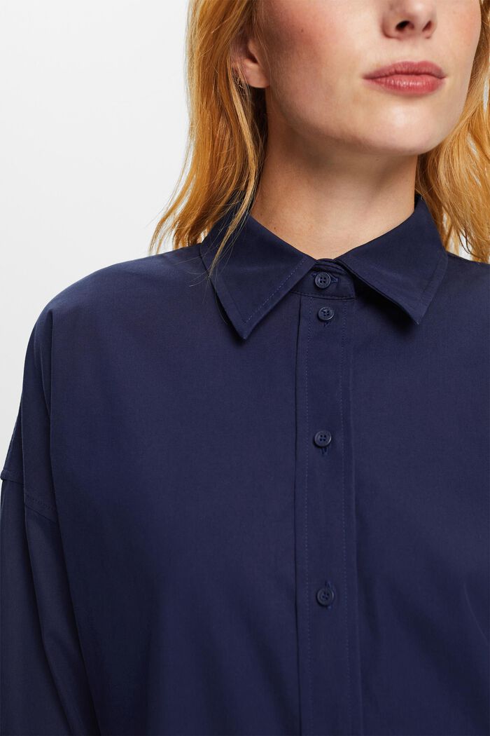 Oversize košilová halenka, DARK BLUE, detail image number 2
