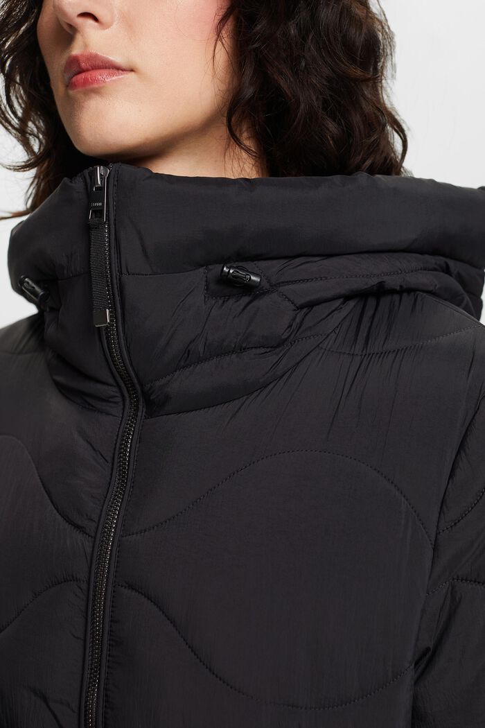 Prošívaná bunda s kapucí, BLACK, detail image number 2