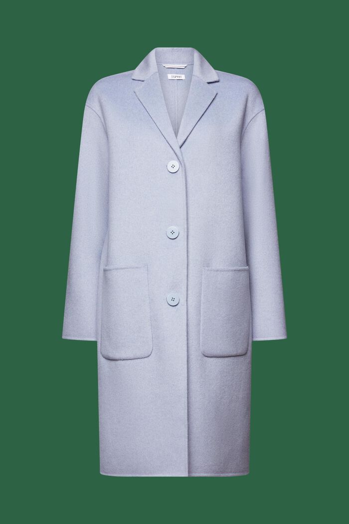 Kabát ze směsi s vlnou, LIGHT BLUE LAVENDER, detail image number 6