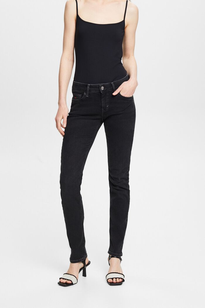 Slim džíny se střední výškou pasu, BLACK RINSE, detail image number 0