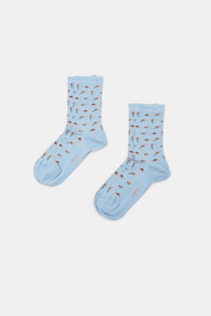 Květované ponožky z pleteniny, 2 páry v balení, CLOUD, detail image number 0
