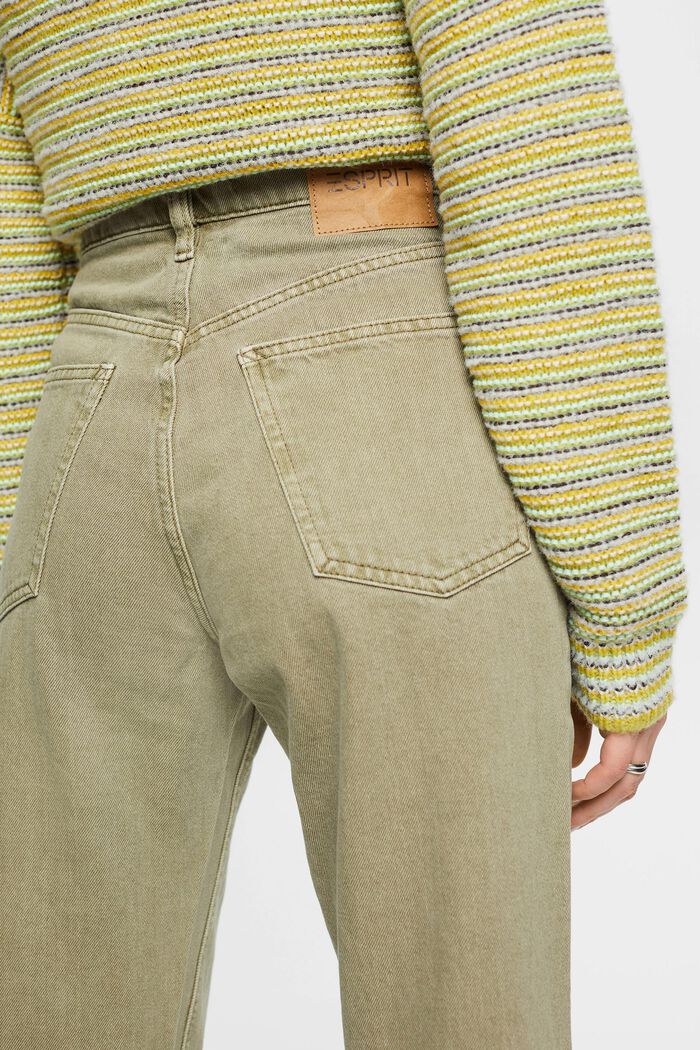 Kalhoty s mrkváčovými nohavicemi a vysokým pasem, LIGHT KHAKI, detail image number 4