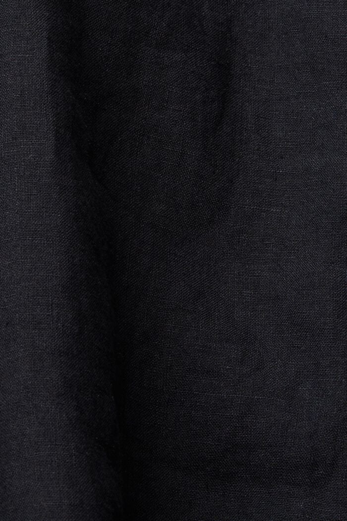 Halenka s knoflíkem ze 100% lnu, BLACK, detail image number 4