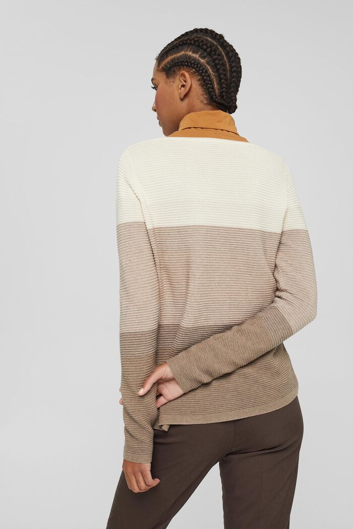 Žebrový pulovr s proužky a třpytkami, LIGHT TAUPE, detail image number 3