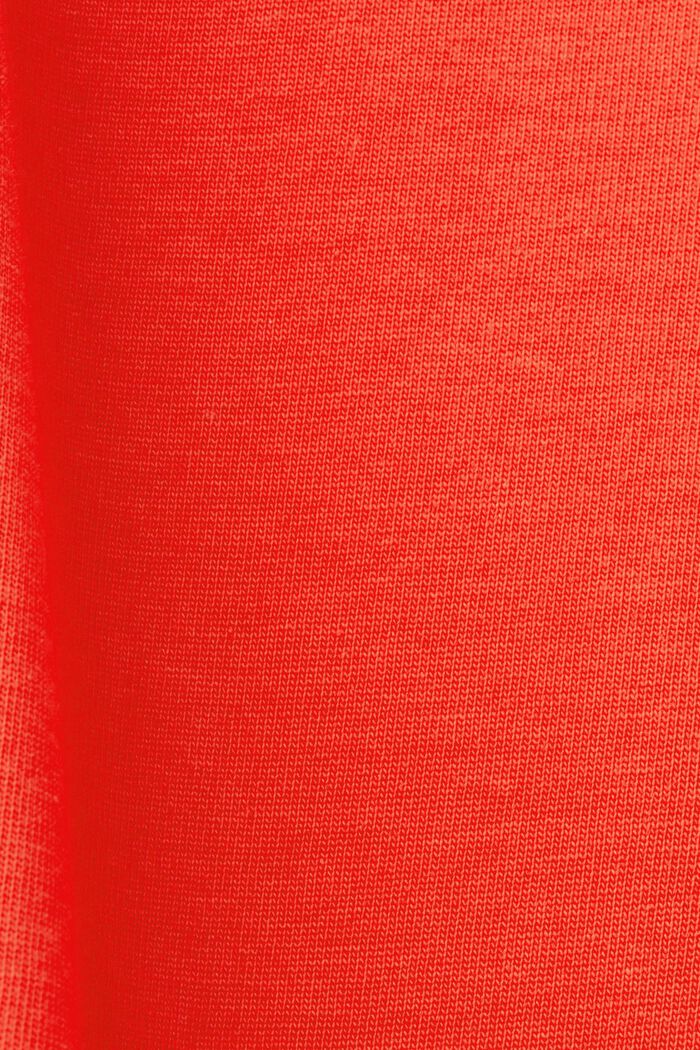 Triko z bio bavlny, geometrický potisk, ORANGE RED, detail image number 6