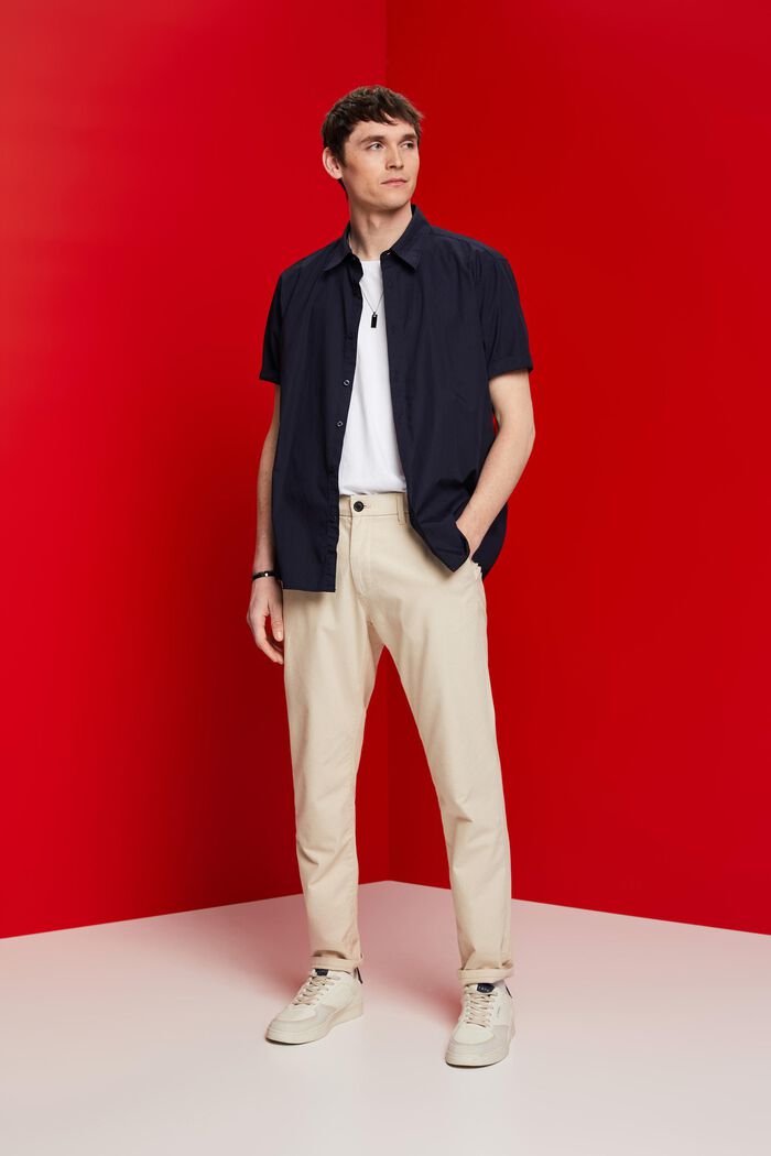 Chino kalhoty, počesaná tkanina, BEIGE, detail image number 1