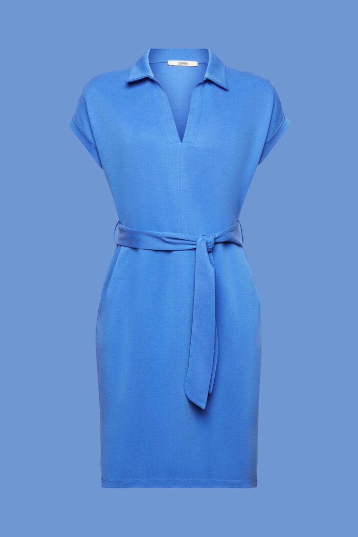 Pletené šaty s vázačkou, TENCEL™, BRIGHT BLUE, detail image number 6