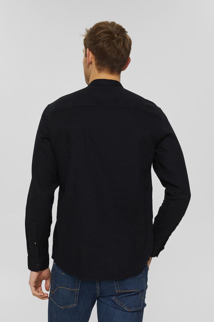 Košile se stojáčkem z bavlny, BLACK, detail image number 2