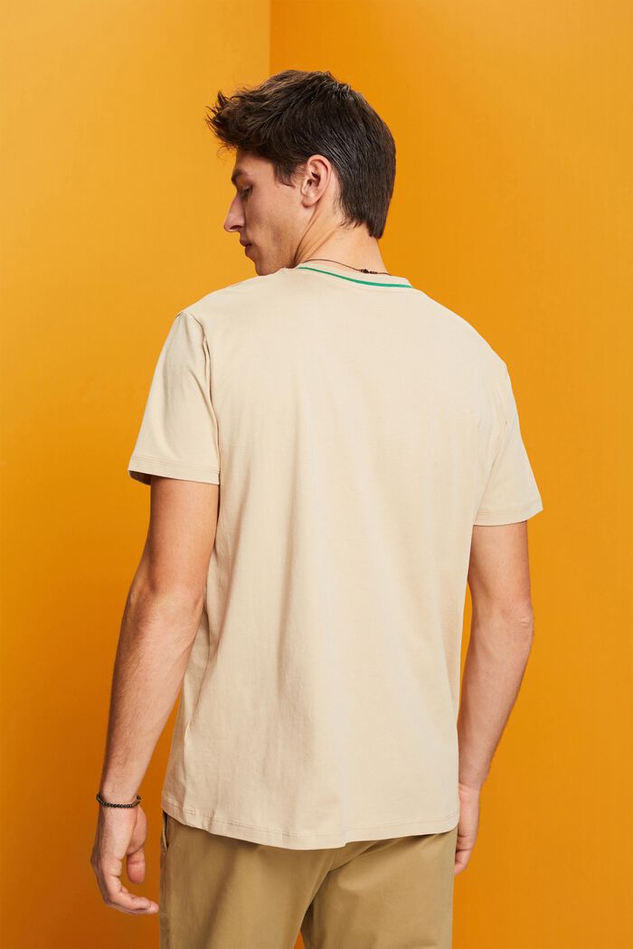Žerzejové tričko, 100 % bavlna, SAND, detail image number 3