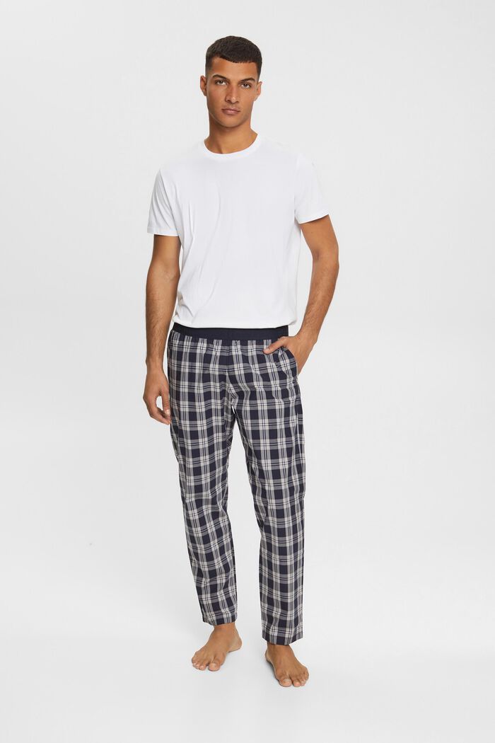 Kárované pyžamové kalhoty, NAVY, detail image number 0