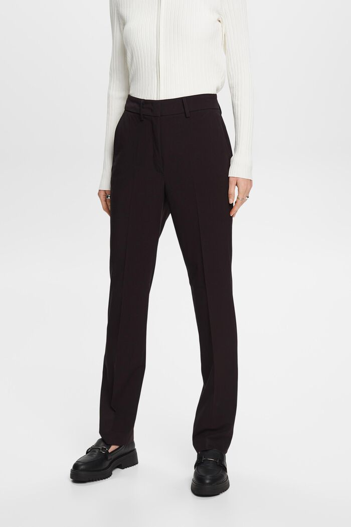 Krepové kalhoty s rovnými nohavicemi, BLACK, detail image number 0