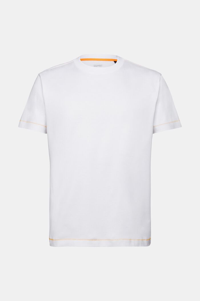 Žerzejové tričko s kulatým výstřihem, 100% bavlna, WHITE, detail image number 6