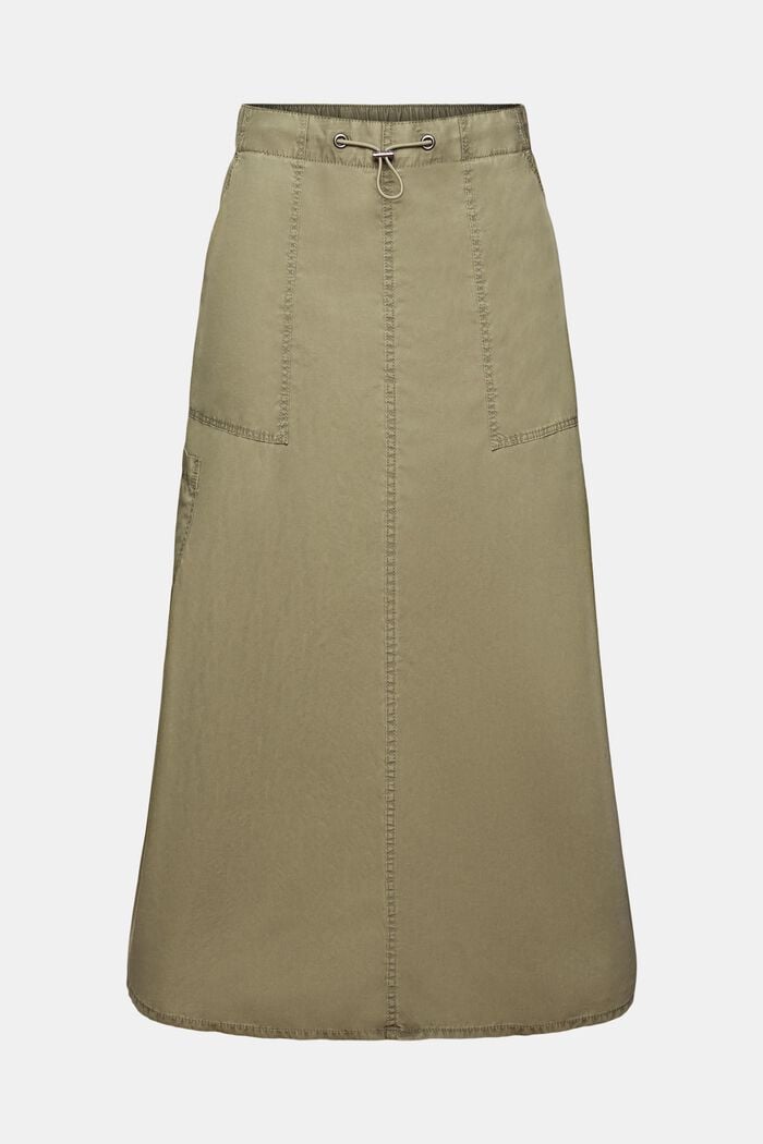 Natahovací cargo sukně, 100% bavlna, KHAKI GREEN, detail image number 7