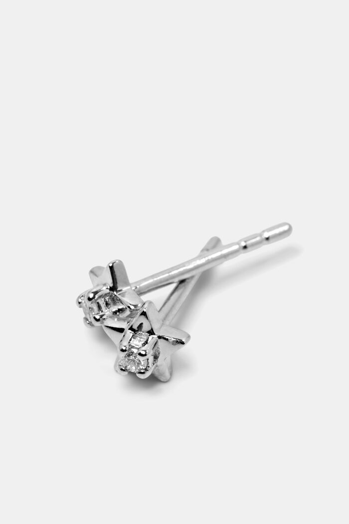 Peckové diamantové náušnice ve tvaru hvězdy, sterlingové stříbro, SILVER, detail image number 1