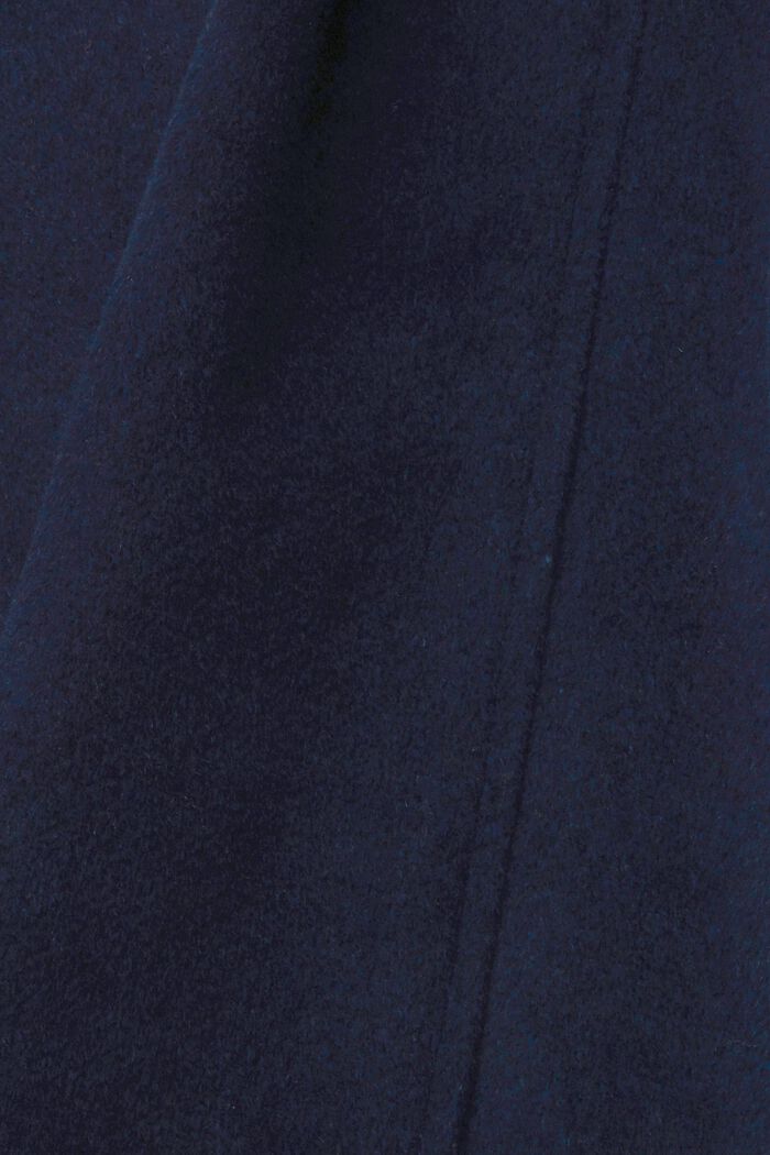Dvouřadý kabát z vlněné směsi, NAVY, detail image number 1
