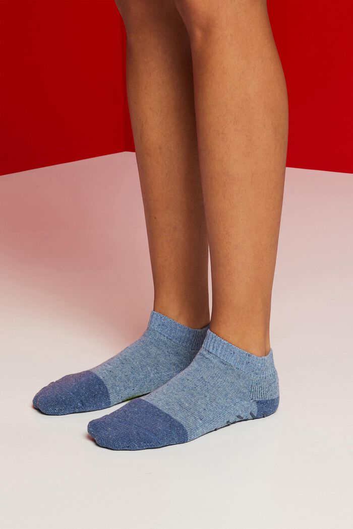 Protiskluzové krátké ponožky, směs s vlnou, BLUE SMOKE, detail image number 1