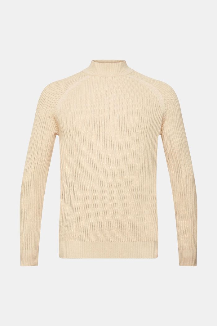 Pletený pulovr s krátkým rolákovým límcem, LIGHT BEIGE, detail image number 6
