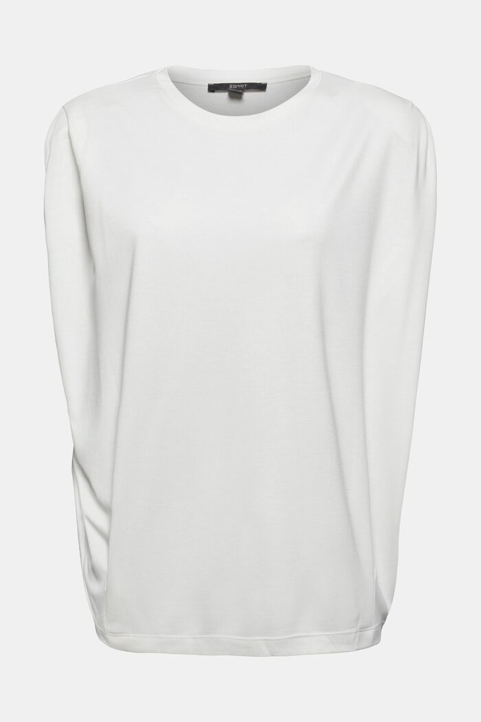 Tričko s vycpávkám na ramenou, LENZING™ ECOVERO™, OFF WHITE, detail image number 0