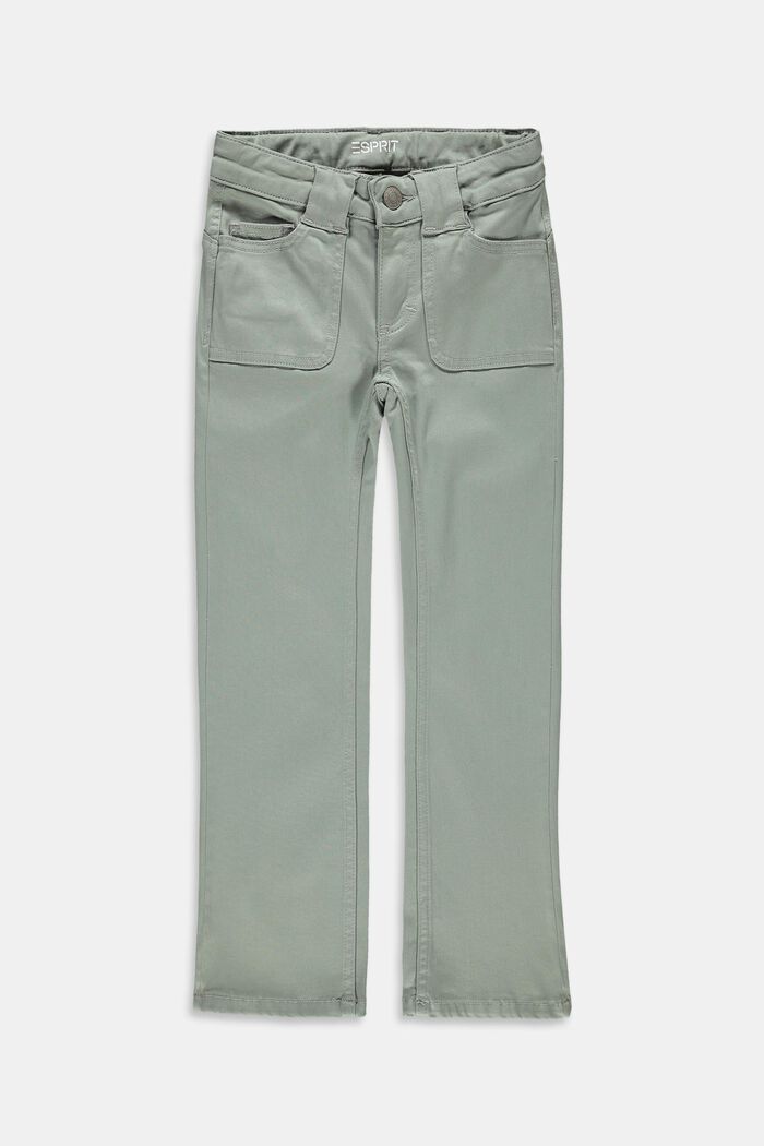 Úzké džíny s rozšířenými nohavicemi, KHAKI GREEN, overview