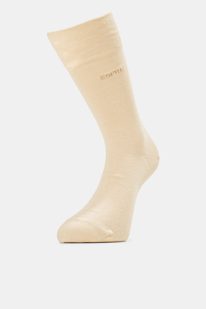 2 balení ponožek s měkkým lemem, směs s bio bavlnou, CREAM, detail image number 0