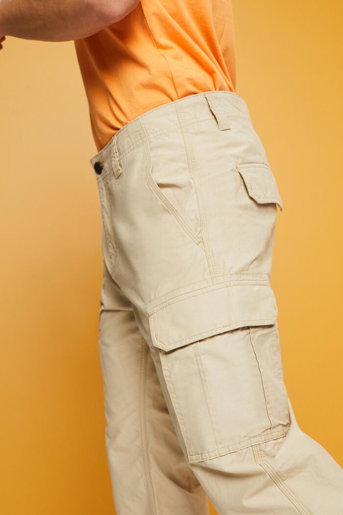 Cargo kalhoty z bavlněného kepru, SAND, detail image number 2