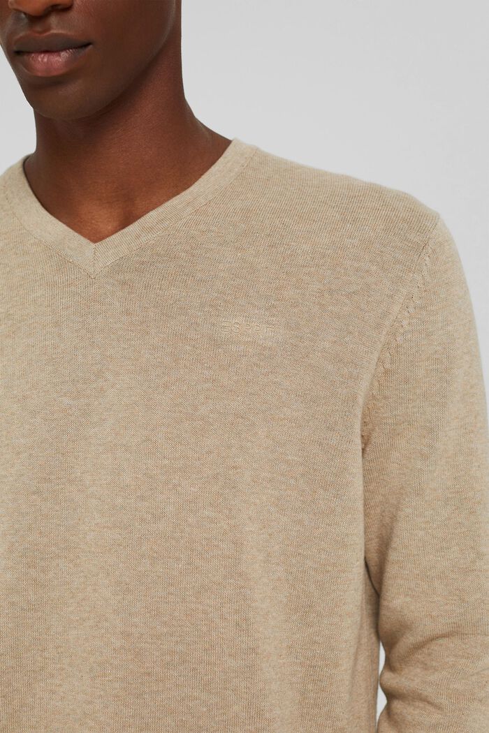 Basic pulovr ze 100% bavlny pima, BEIGE, detail image number 2