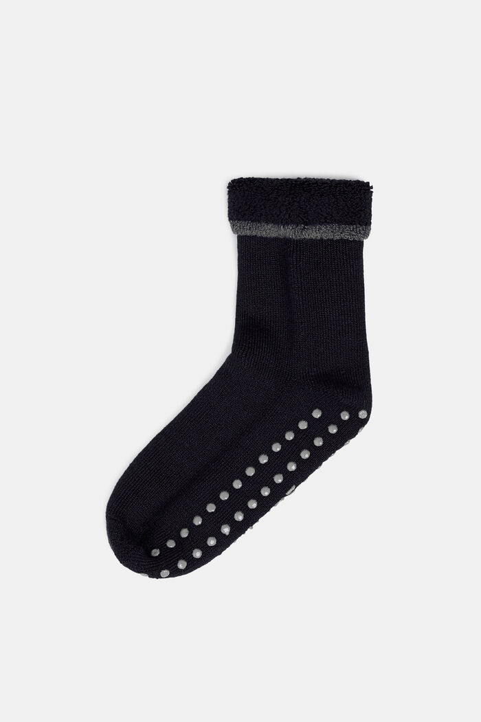 Měkké protiskluzové ponožky, směs s vlnou, BLACK, detail image number 0