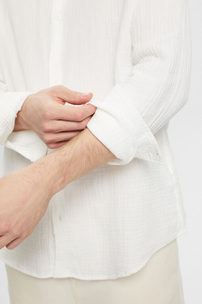 Mušelínová košile z udržitelné bavlny, OFF WHITE, detail image number 2