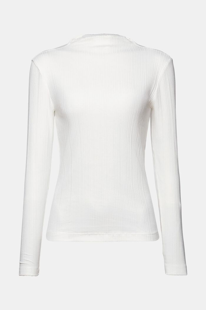 Žebrové tričko s dlouhým rukávem, OFF WHITE, detail image number 6