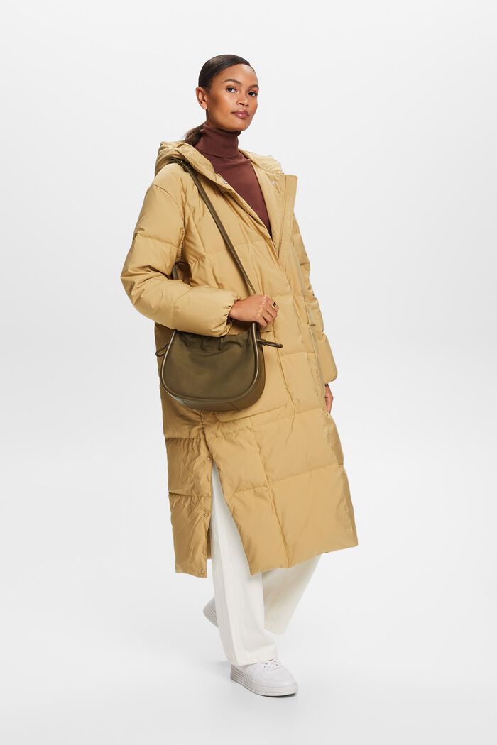 Péřový kabát s kapucí, KHAKI BEIGE, detail image number 1
