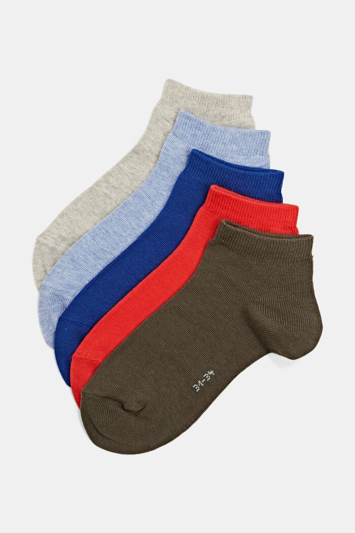 Jednobarevné ponožky, směs s bio bavlnou, 5 párů v balení, GREEN COLORWAY, detail image number 0