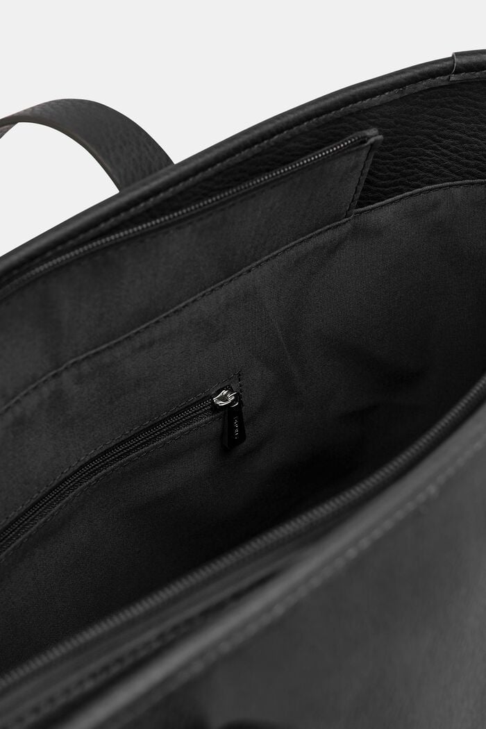 Nákupní taška, vzhled kůže, BLACK, detail image number 3