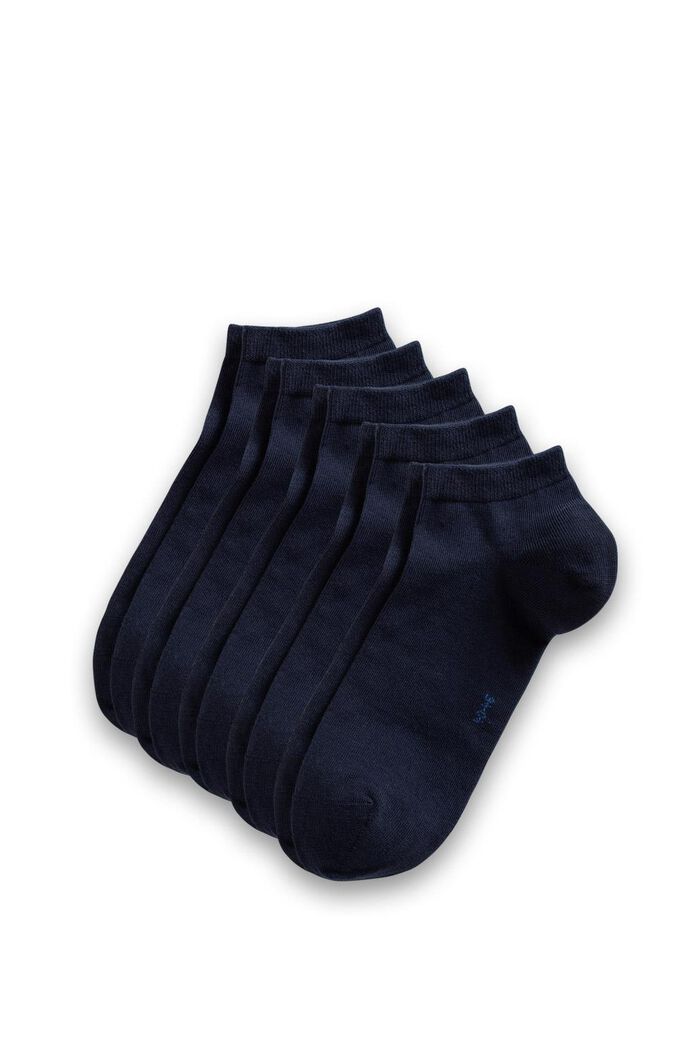 5 párů nízkých ponožek, ze směsi s bavlnou, MARINE, overview