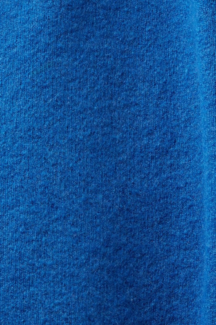 Pulovr se špičatým výstřihem, ze směsi s vlnou, BRIGHT BLUE, detail image number 5