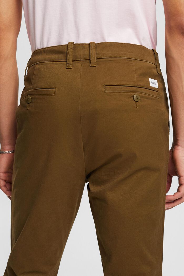 Kalhoty chino s úzkými nohavicemi, KHAKI GREEN, detail image number 3