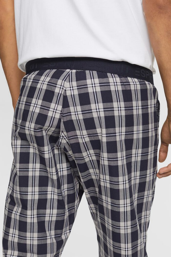 Kárované pyžamové kalhoty, NAVY, detail image number 3