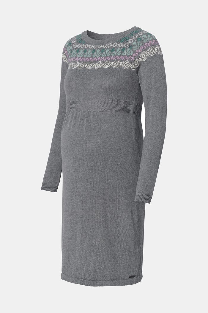 Pletené šaty ze směsi bio bavlny, MEDIUM GREY, overview