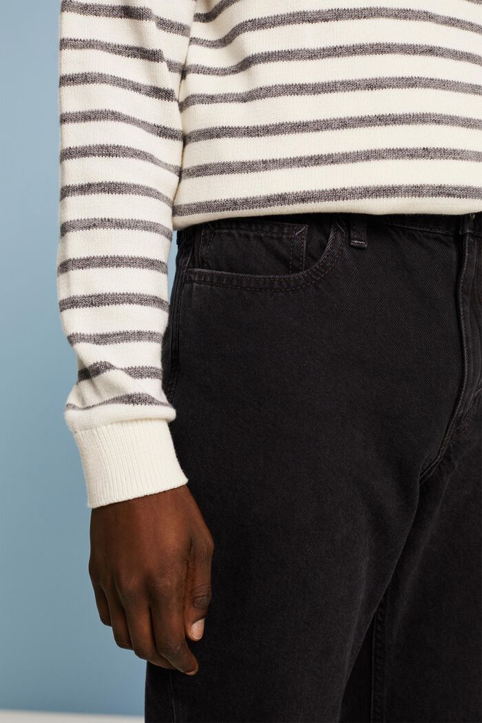Klasické zužující se džíny, BLACK DARK WASHED, detail image number 4