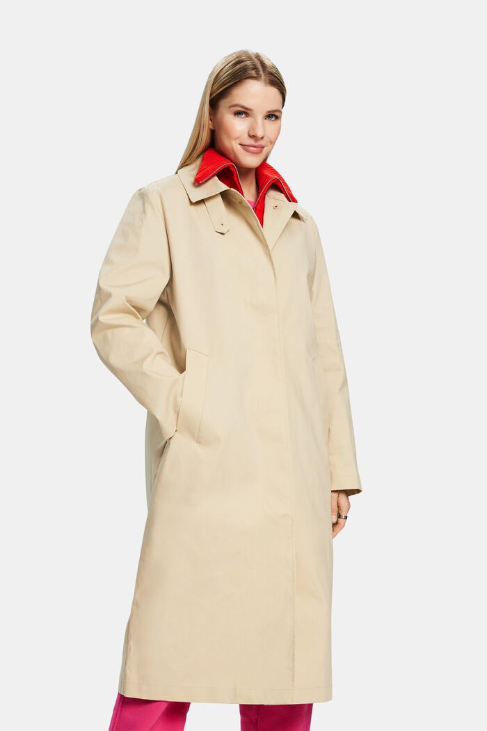 Kabát typu car coat, midi délka, LIGHT BEIGE, detail image number 0