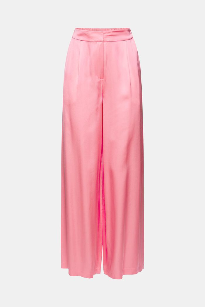 Splývavé saténové kalhoty se širokými nohavicemi, PINK FUCHSIA, detail image number 7