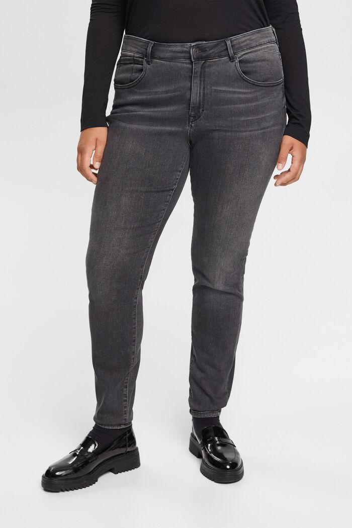 CURVY – strečové džíny, GREY DARK WASHED, detail image number 0
