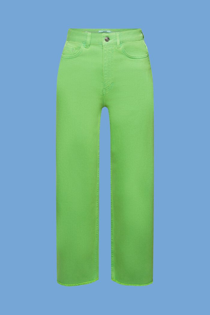 Kalhoty s rovnými nohavicemi a vysokým pasem, GREEN, detail image number 7