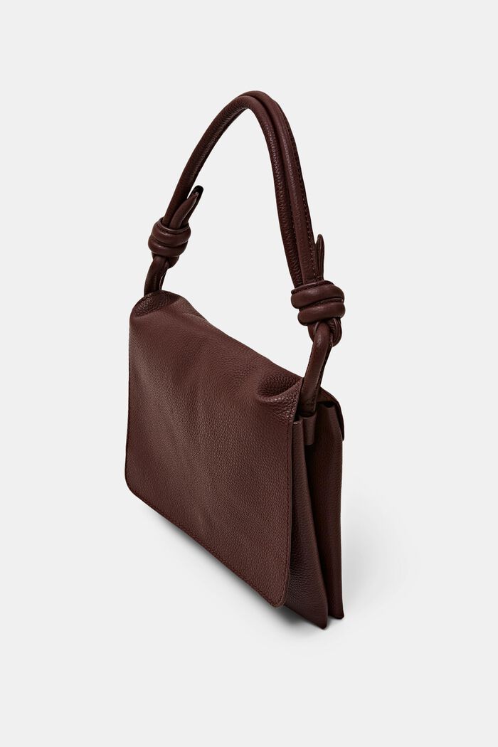 Malá kožená kabelka s klopou, BROWN, detail image number 2