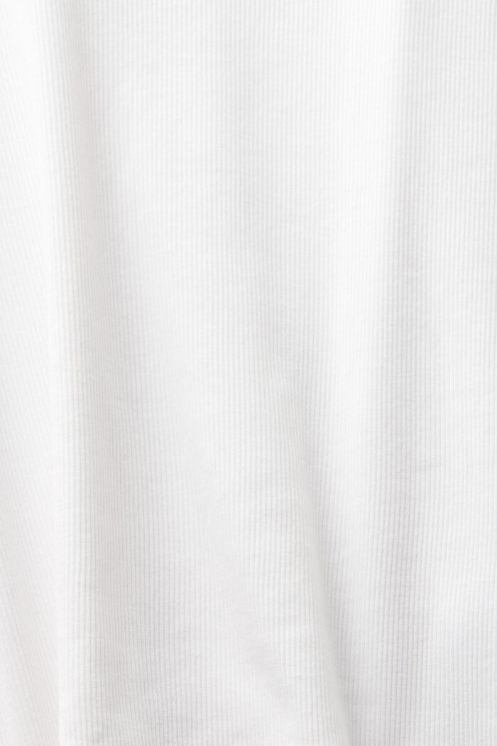 Žebrové tričko se špičatým výstřihem, OFF WHITE, detail image number 5