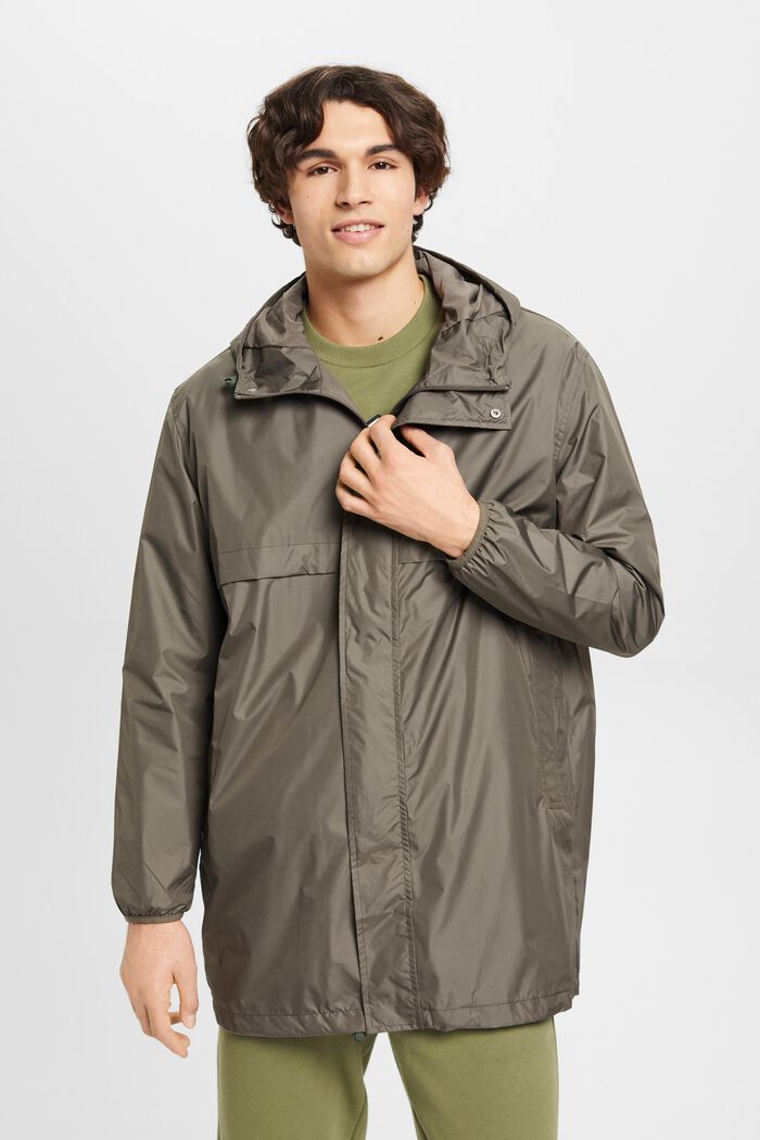 Lehká bunda s kapucí do deště, KHAKI GREEN, detail image number 0