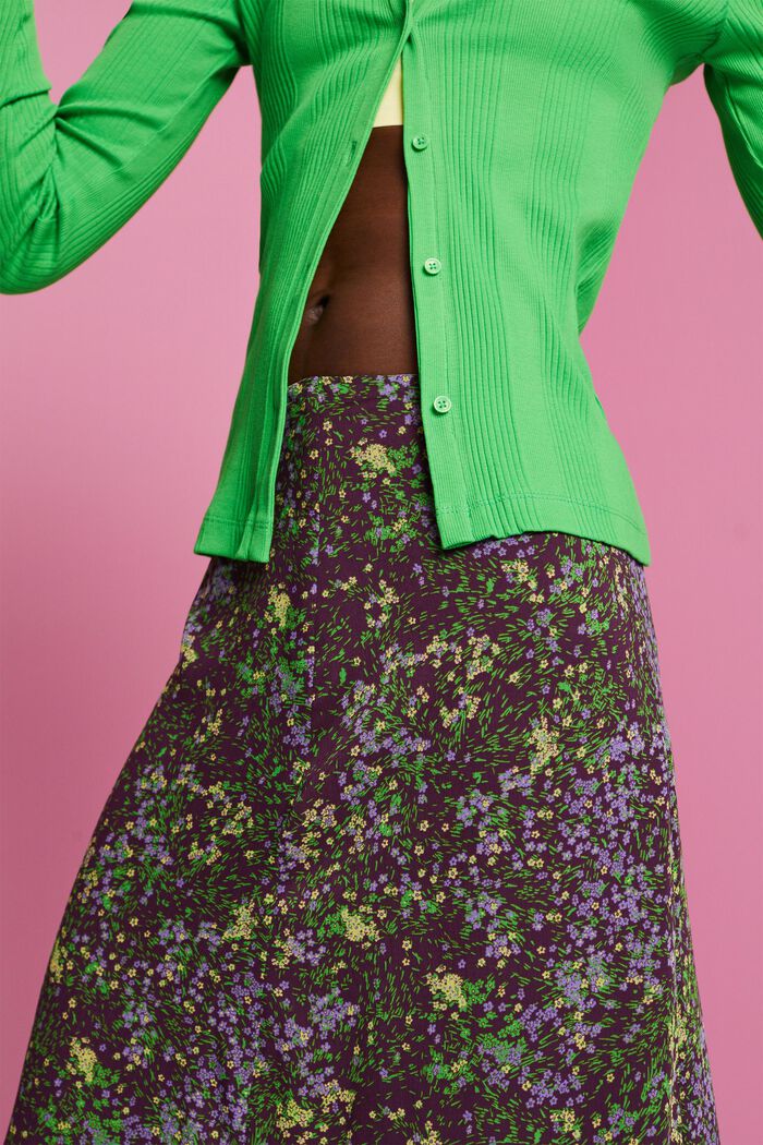 Vzorovaná midi sukně z šifonu, DARK PURPLE, detail image number 2