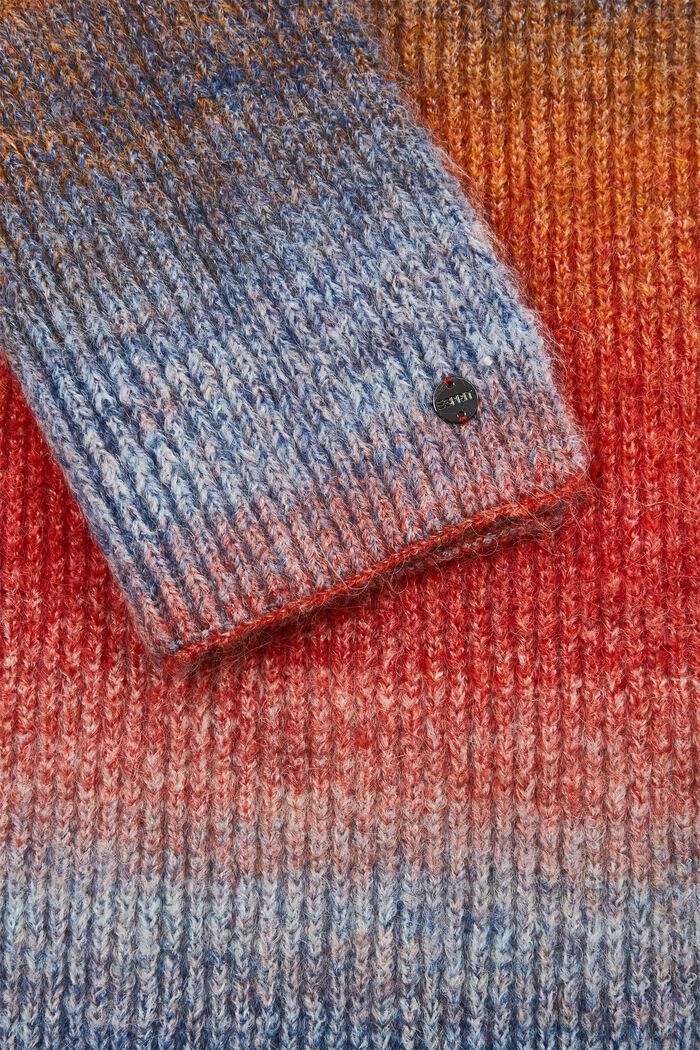 Vícebarevná pletená šála s vlnou, GOLDEN ORANGE, detail image number 1